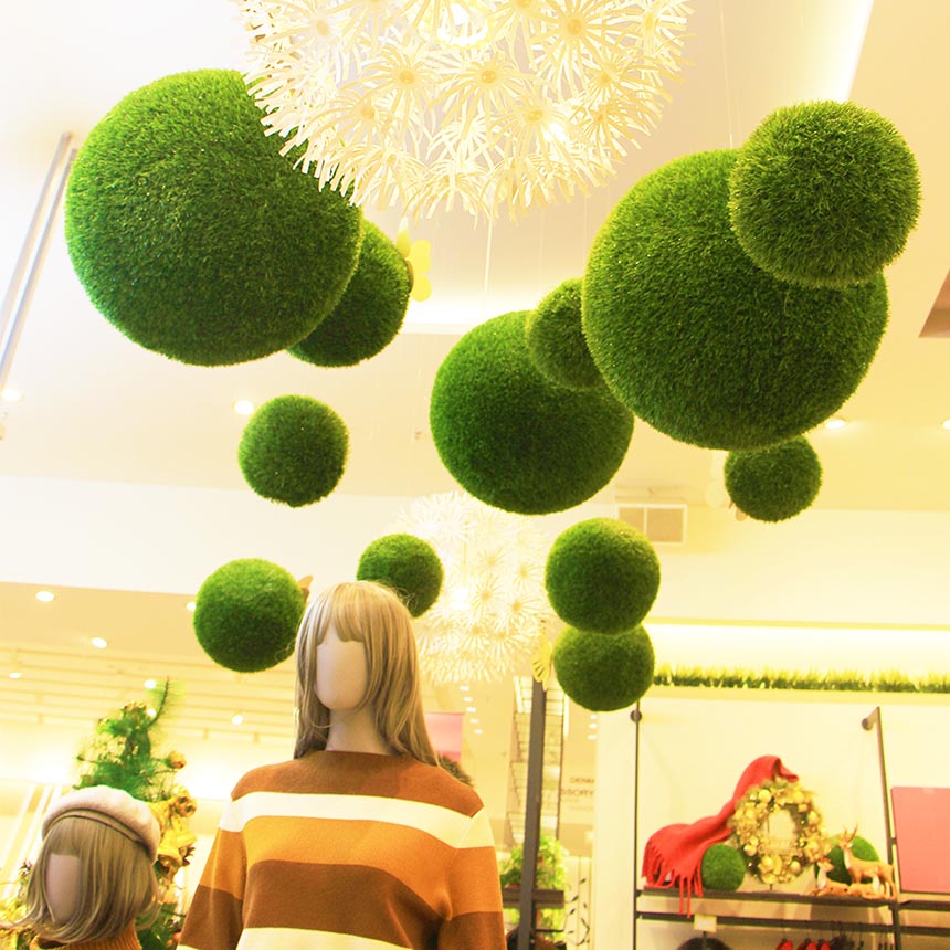 仿真植物球吊顶效果图