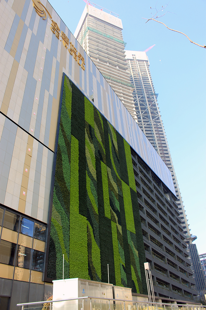 室外仿真植物墙效果图