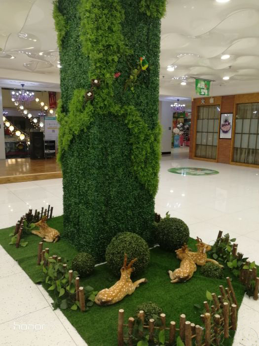室内柱子仿真植物装饰效果图