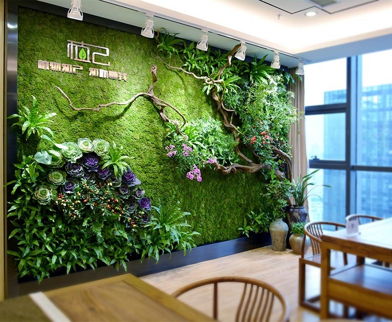办公室墙面创意仿真植物装饰