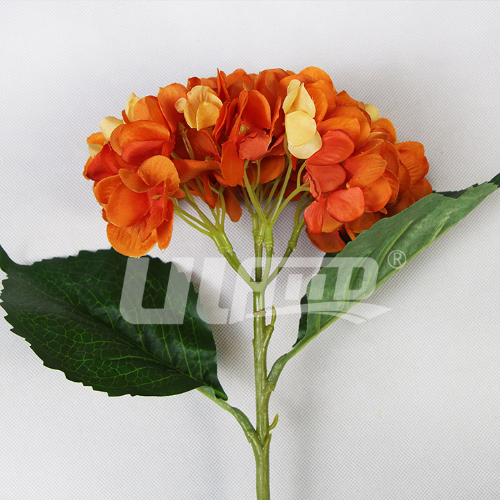仿真植物绣球花橙色