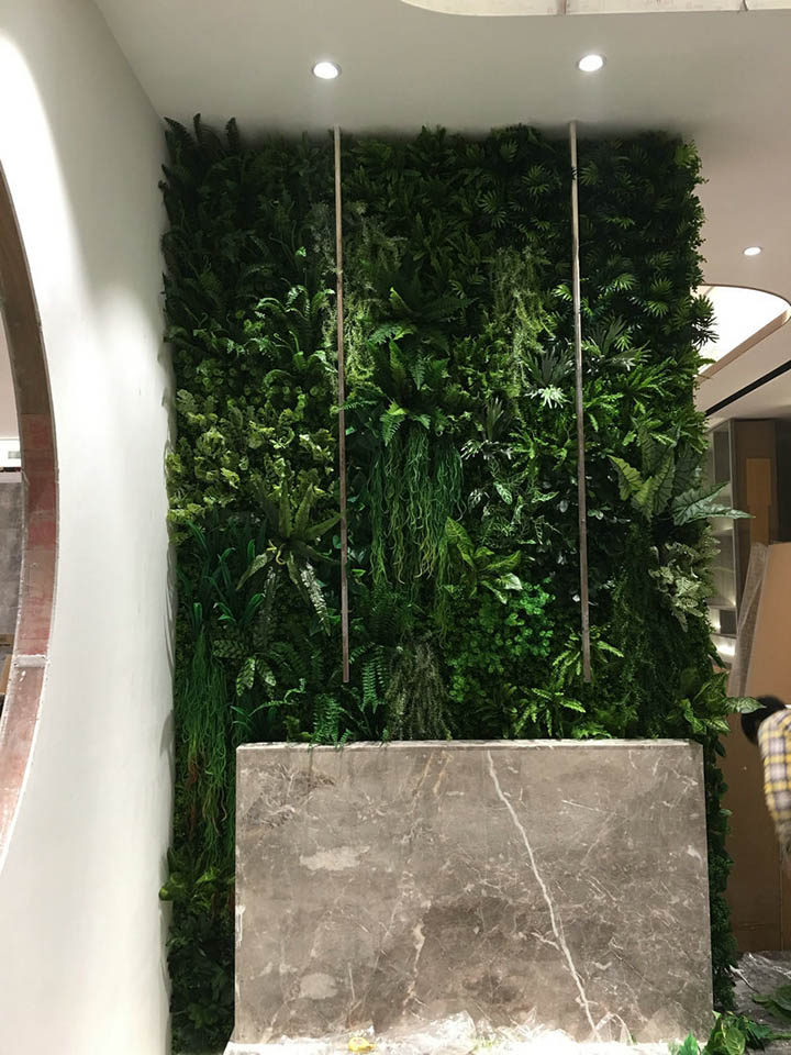 塑料装饰植物墙