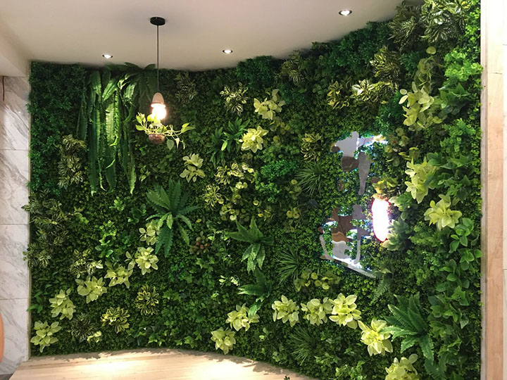 塑料花草植物装饰墙