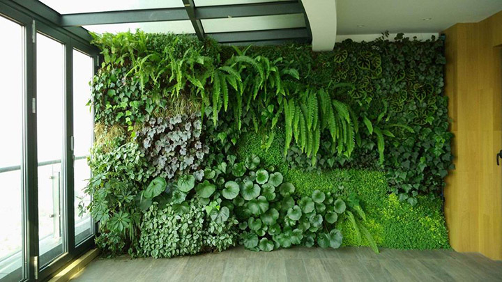室内仿真绿植背景墙