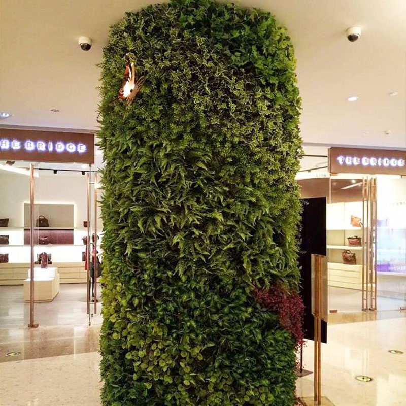 商场柱子装饰之仿真植物墙