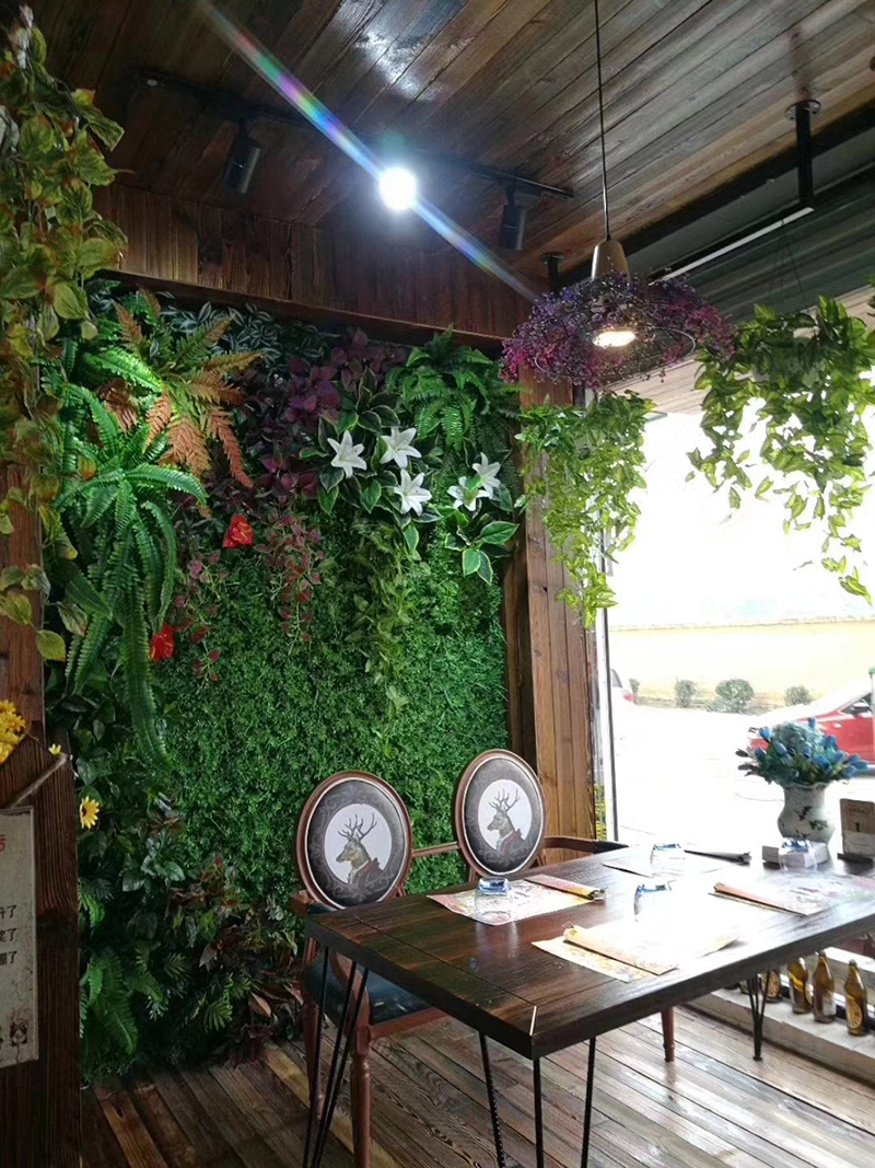 餐饮行业室内仿真植物墙