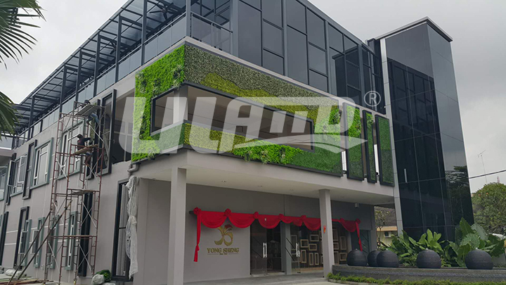 仿真植物墙工程案例_马来西亚甜品店门头装饰