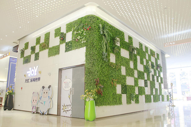 商场室内墙面假绿植装饰墙