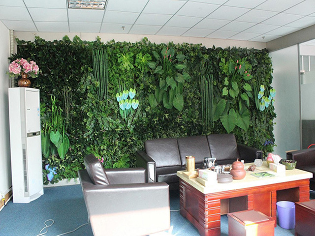办公室墙面仿真绿植装饰