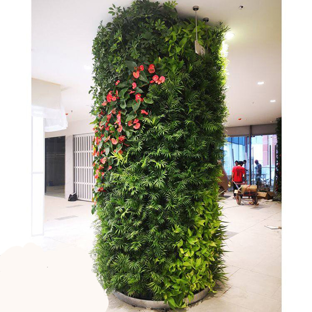 商场柱子植物装饰效果图